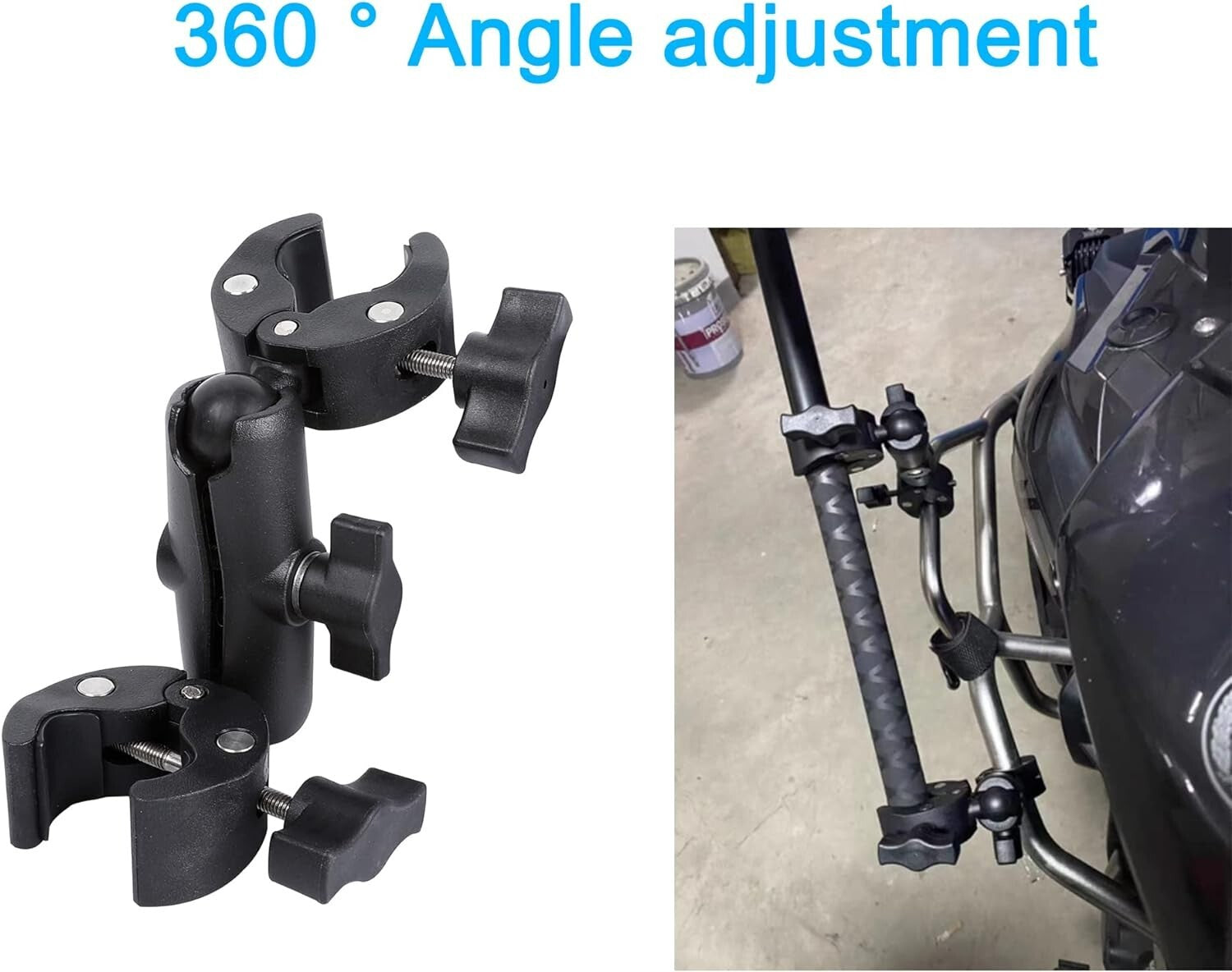 Heavy-Duty Clamp Mount with 61-Inch Selfie Stick for Biking & Riding Adventures
