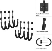 Load image into Gallery viewer, 4-Pair Premium Kayak Storage Hooks for Paddleboards and Surfboards - Black