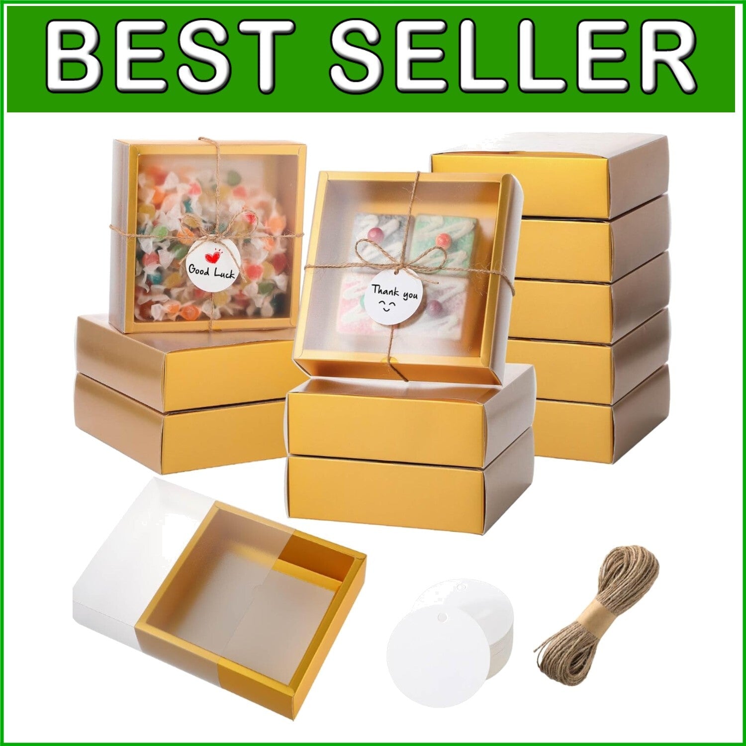50 Elegant Kraft Gift Boxes with Window - Perfect for Soap and Jewelry Gifts