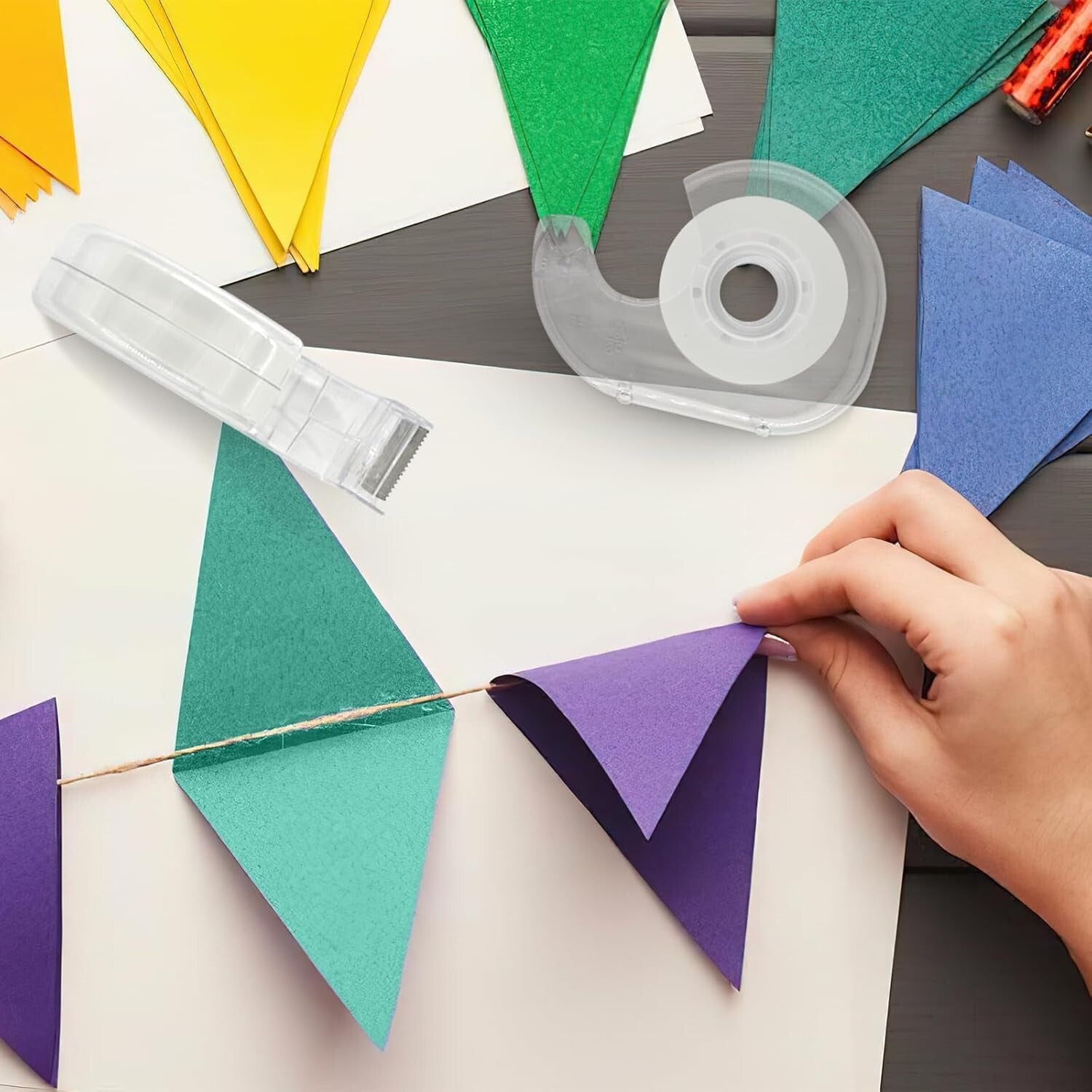 Effortless Crafting 36 Pcs Clear Tape Rolls and Durable Dispensers for Any Task