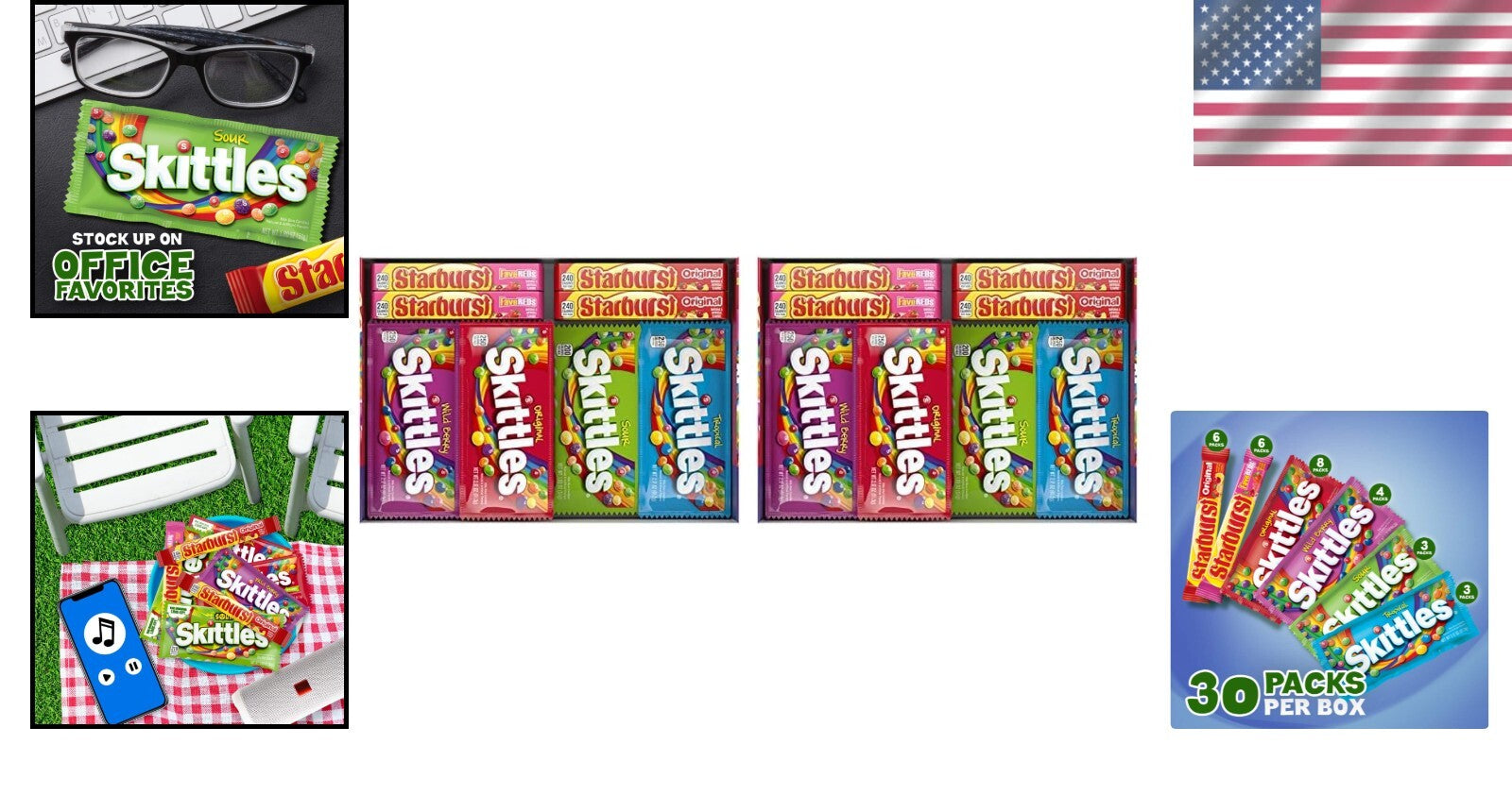 Sweet Delight: 30-Count Starburst Candy Assortment - Original, Sour & Wild Berry