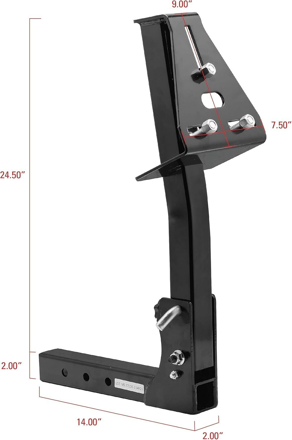 Heavy-Duty Caravan Spare Tire Carrier with Anti-Rattle System for 2" Receivers