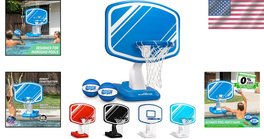 Exciting Inflatable Basketball Game for Pools - Includes Pump and Basketballs