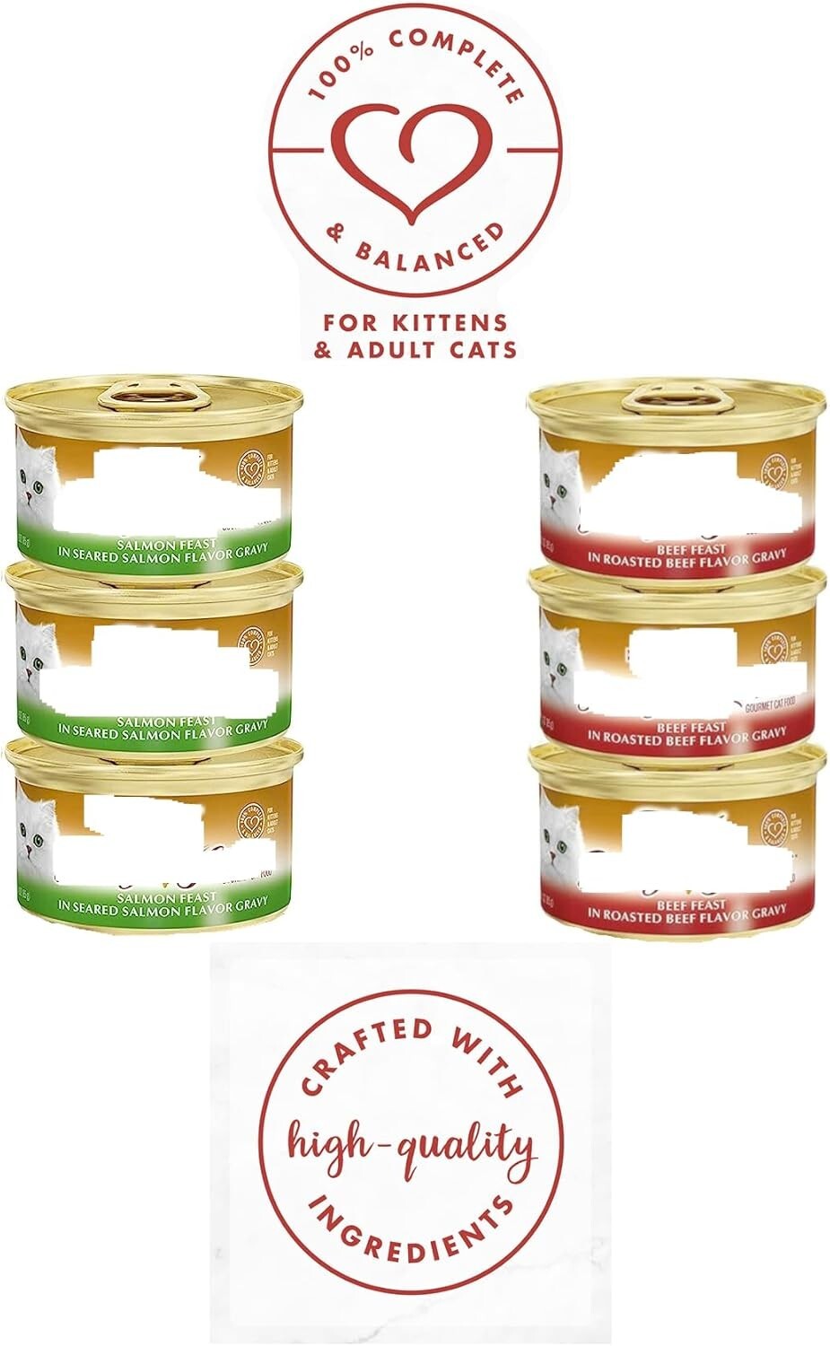 Delicious 24-Can Wet Cat Food Gravy Variety Bundle with Toy - All Life Stages