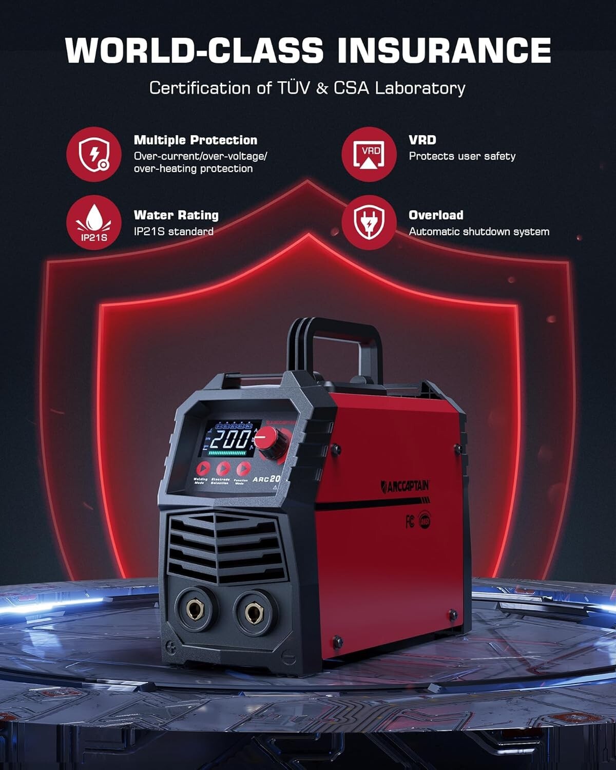 200A Portable Stick Welder with Large LED Display – Versatile TIG/MMA Machine