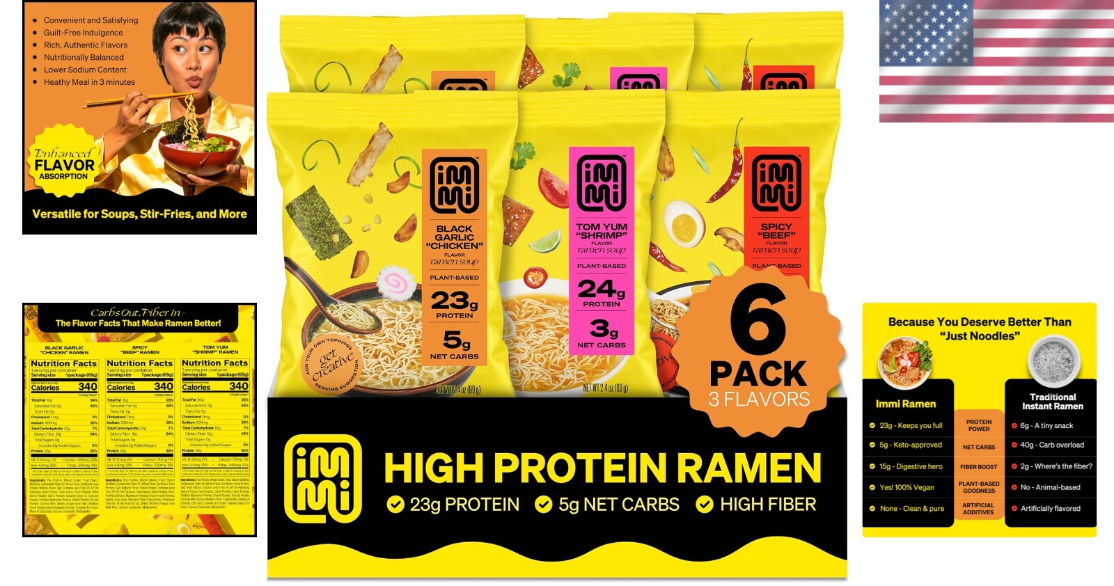 Bold Flavors Ramen Pack: Spicy Beef, Black Garlic Chicken & Tom Yum Shrimp