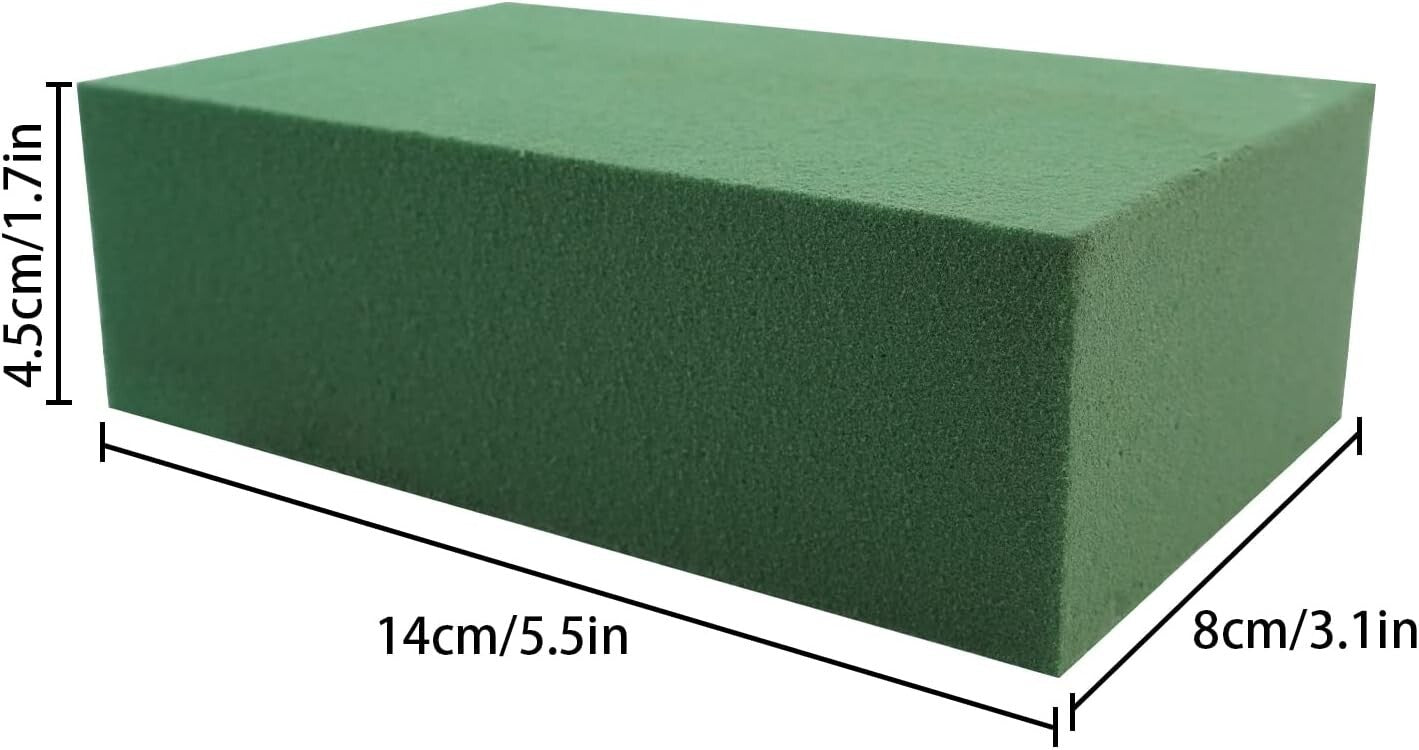 35 Pcs Green Wet & Dry Floral Foam for Custom Arrangements - 5.5”L x 3.1”W
