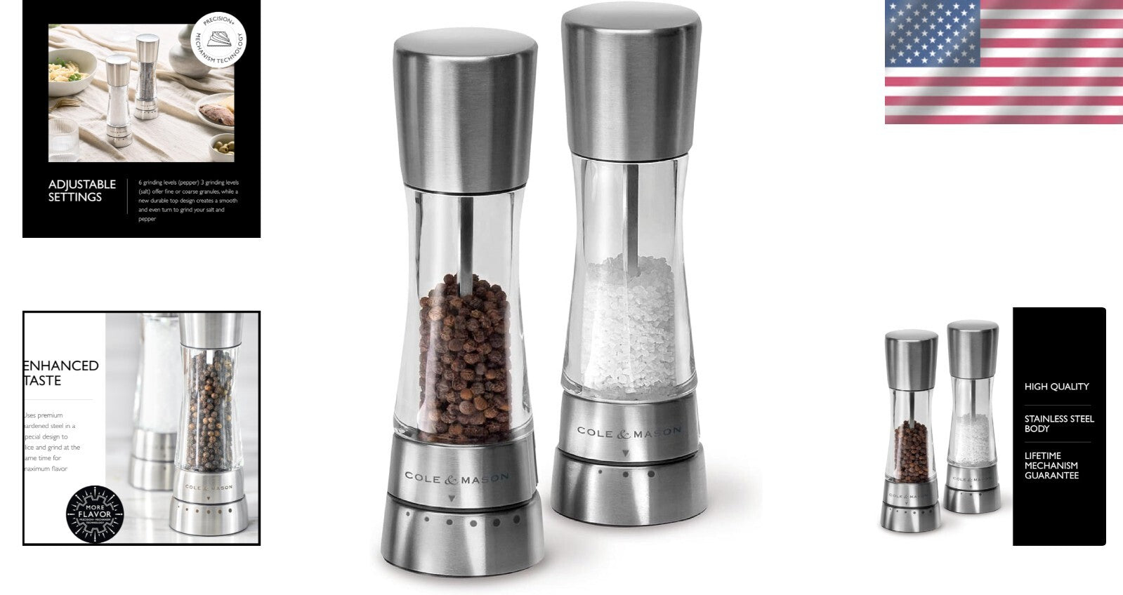 Chic Stainless Steel and Acrylic Spice Mills - Elevate Your Culinary Experience