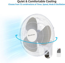 Load image into Gallery viewer, Adjustable 16-Inch Wall-Mount Fan with Remote - Perfect for Home, Office &amp; Gym