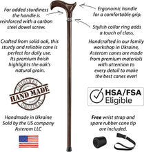 Load image into Gallery viewer, Lightweight 37'' Handmade Cane with Ergonomic Derby Handle - Ideal Gift Option