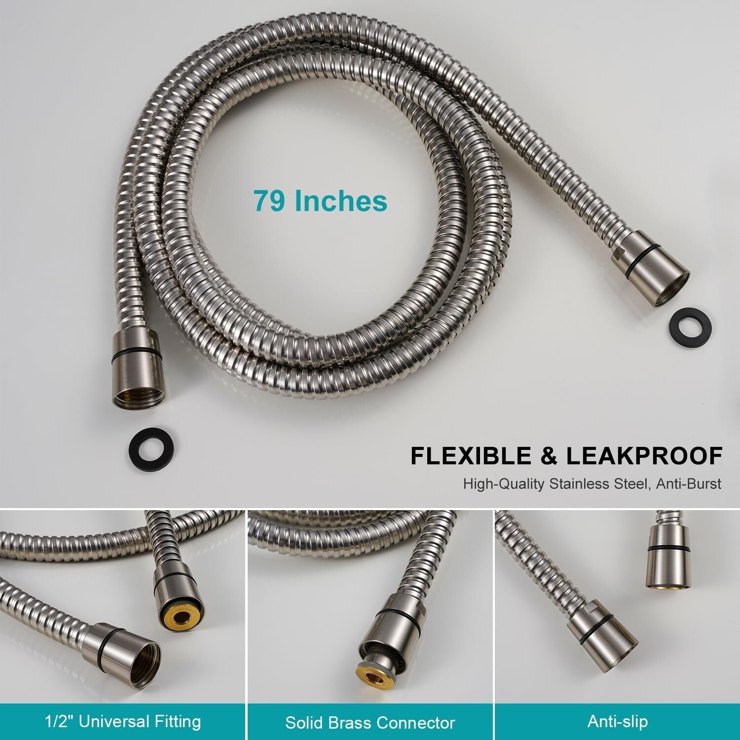 Durable Handheld Shower Head Set for Kids & Elderly - 8 Modes & Adhesive Mount