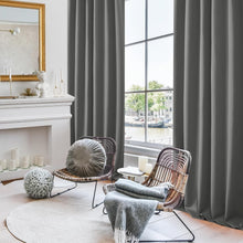 Load image into Gallery viewer, Versatile Blackout Drapes - Light Grey 52x95 Curtains with Dual Hanging Options