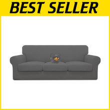 Load image into Gallery viewer, Elegant 4-Piece Couch Cover Set in Gray - Perfectly Waterproof for Kids &amp; Pets