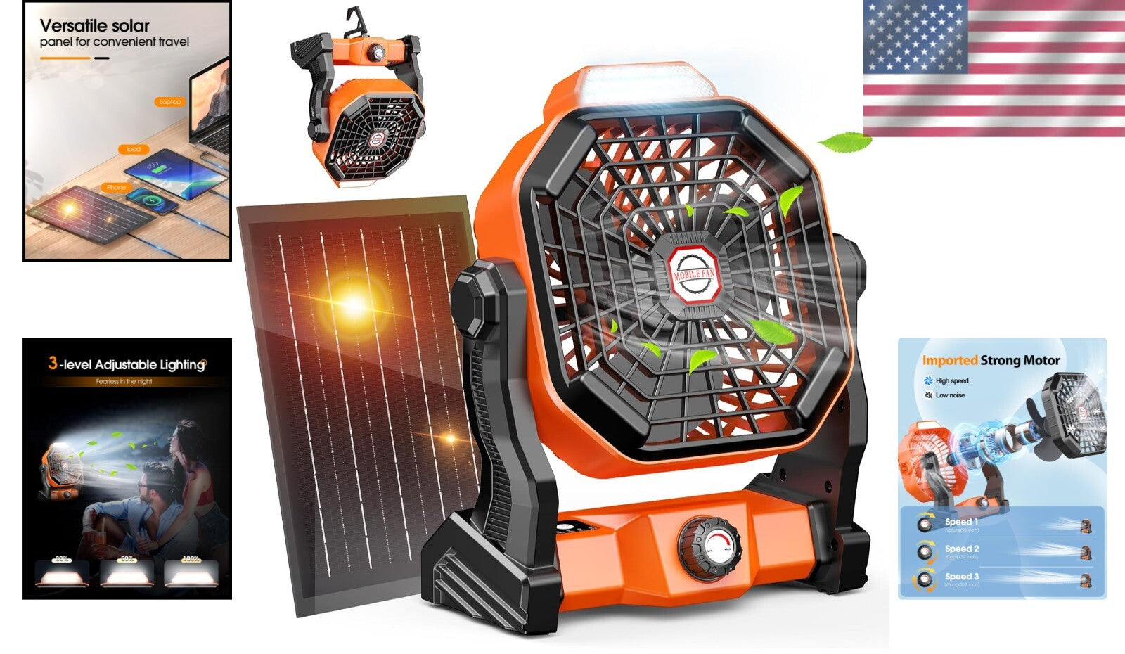 Portable 20000mAh Camping Fan & LED Light - Perfect for Outdoor Adventures