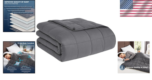 Cooling & Heating Weighted Blanket for Adults 15lbs - 48x72 Gray Comfort