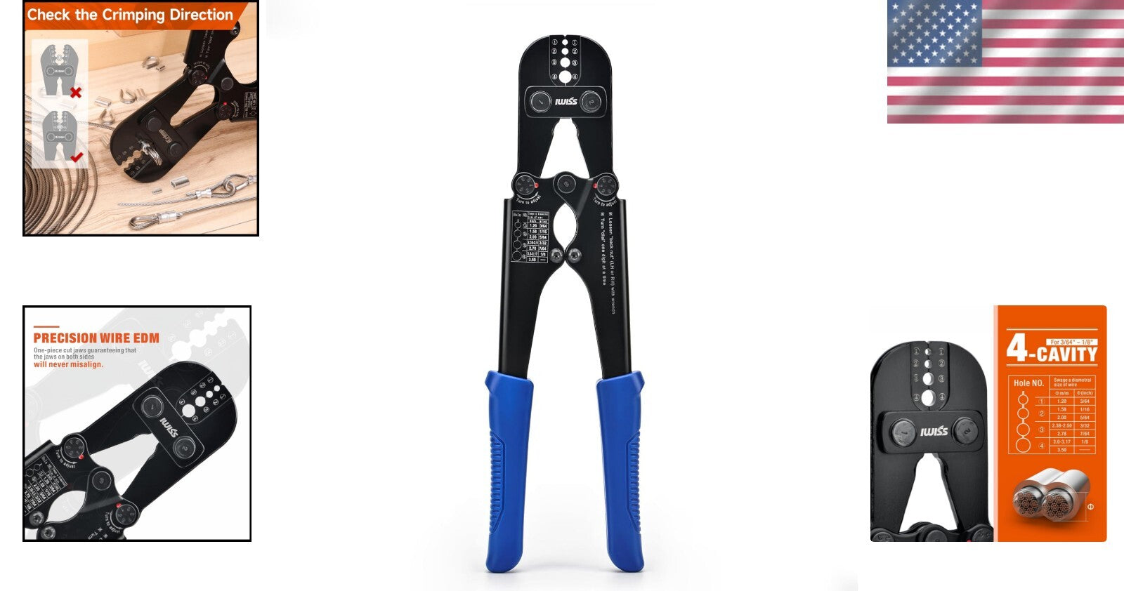 Ergonomic iCrimp 15" Wire Rope Crimping Tool for Aluminum & Copper Sleeves