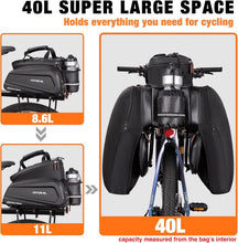 Load image into Gallery viewer, Reflective &amp; Shockproof 40L Bicycle Pannier - Perfect for Commuters &amp; Travelers