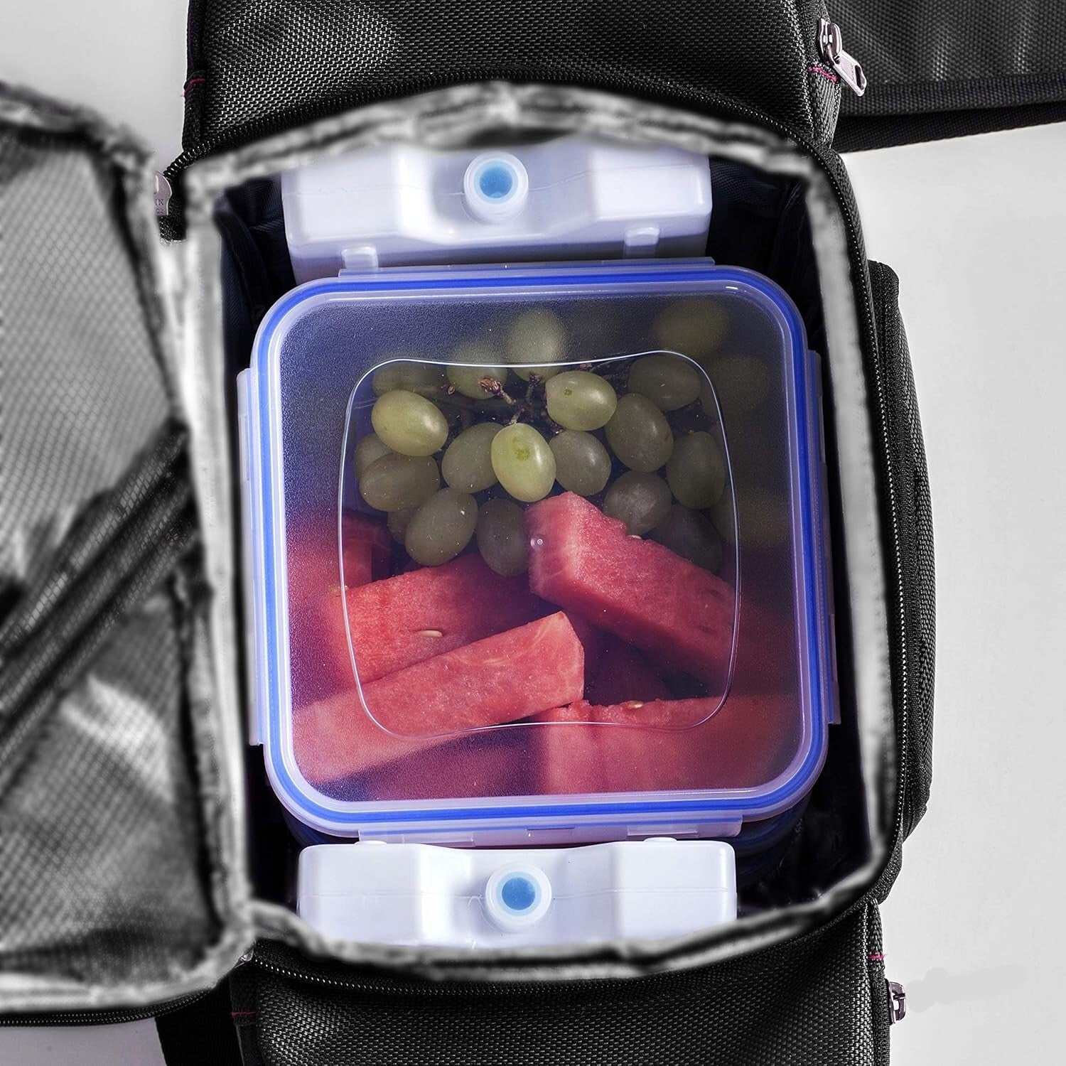 Durable Black Meal Prep Kit: Lunch Bag, Food Containers & Ice Packs - BPA-Free
