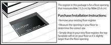 Load image into Gallery viewer, Elegant Victorian Floor Register, 6x10 in Cast Iron Black for Timeless Decor