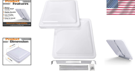 Enhance Ventilation with 14" Universal RV Roof Vent Cover - Two Durable Units