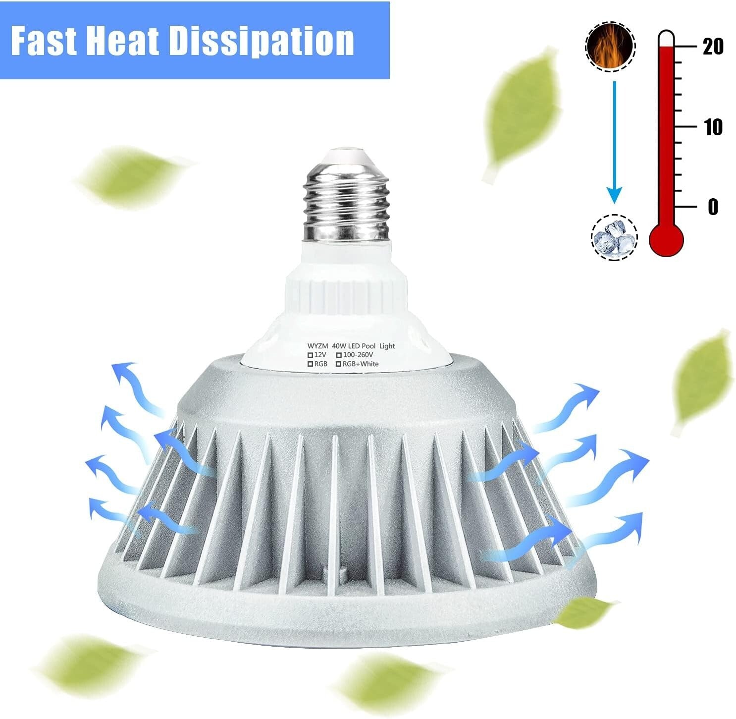 Durable Waterproof 40W 120V RGBW LED Pool Light for Stunning Underwater Effects