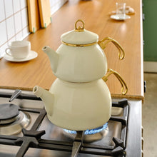 Load image into Gallery viewer, Elegant Retro Teapot and Kettle Duo - Stainless Steel, Anti-Microbial Coating