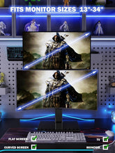 Load image into Gallery viewer, Ergonomic Dual Monitor Stand - Adjustable Height Riser for 13" to 34" Screens