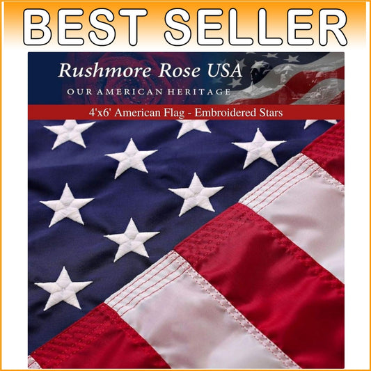 Versatile Indoor/Outdoor 4x6 American Flag - Reinforced & Embroidered Features