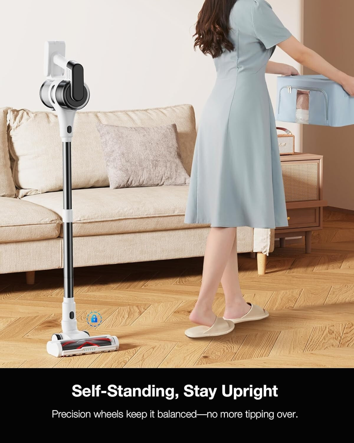 Rechargeable Cordless Stick Vacuum Cleaner for Carpets & Hard Floors, 55 Min Run