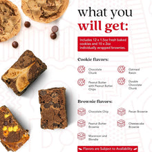 Load image into Gallery viewer, Gourmet Cookie &amp; Brownie Gift Basket - 12 Cookies &amp; 10 Brownies, Perfect for ...
