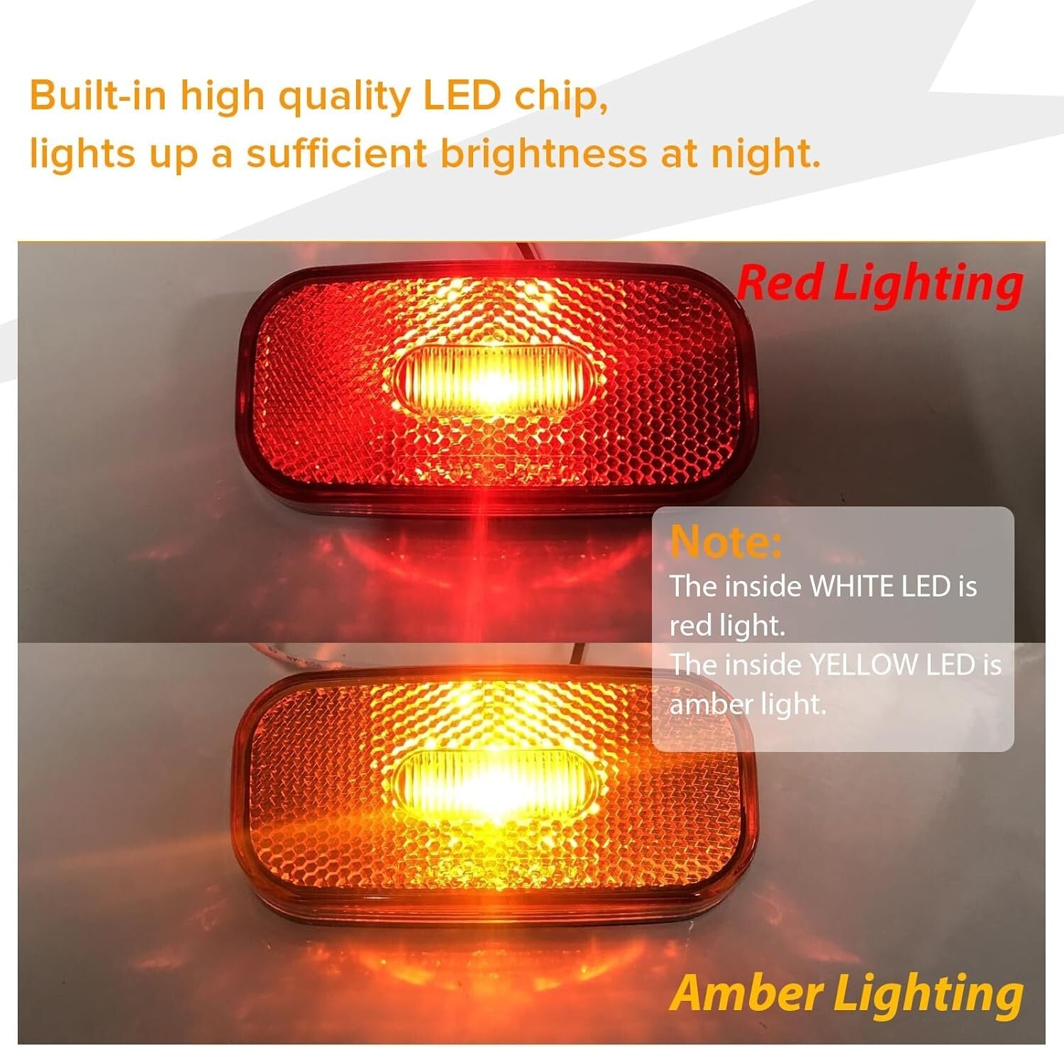 Versatile 12V LED Clearance Light Set - 6 Amber, 6 Red Lights for Trucks and RVs