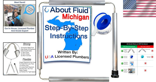 Aluminum/Zinc Anode Rod Kit with Stainless Steel Connectors for Water Heaters