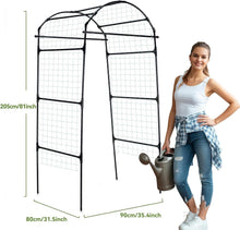 Load image into Gallery viewer, Elegant 80-Inch Garden Arch Trellis for Climbing Plants - Durable Metal Support