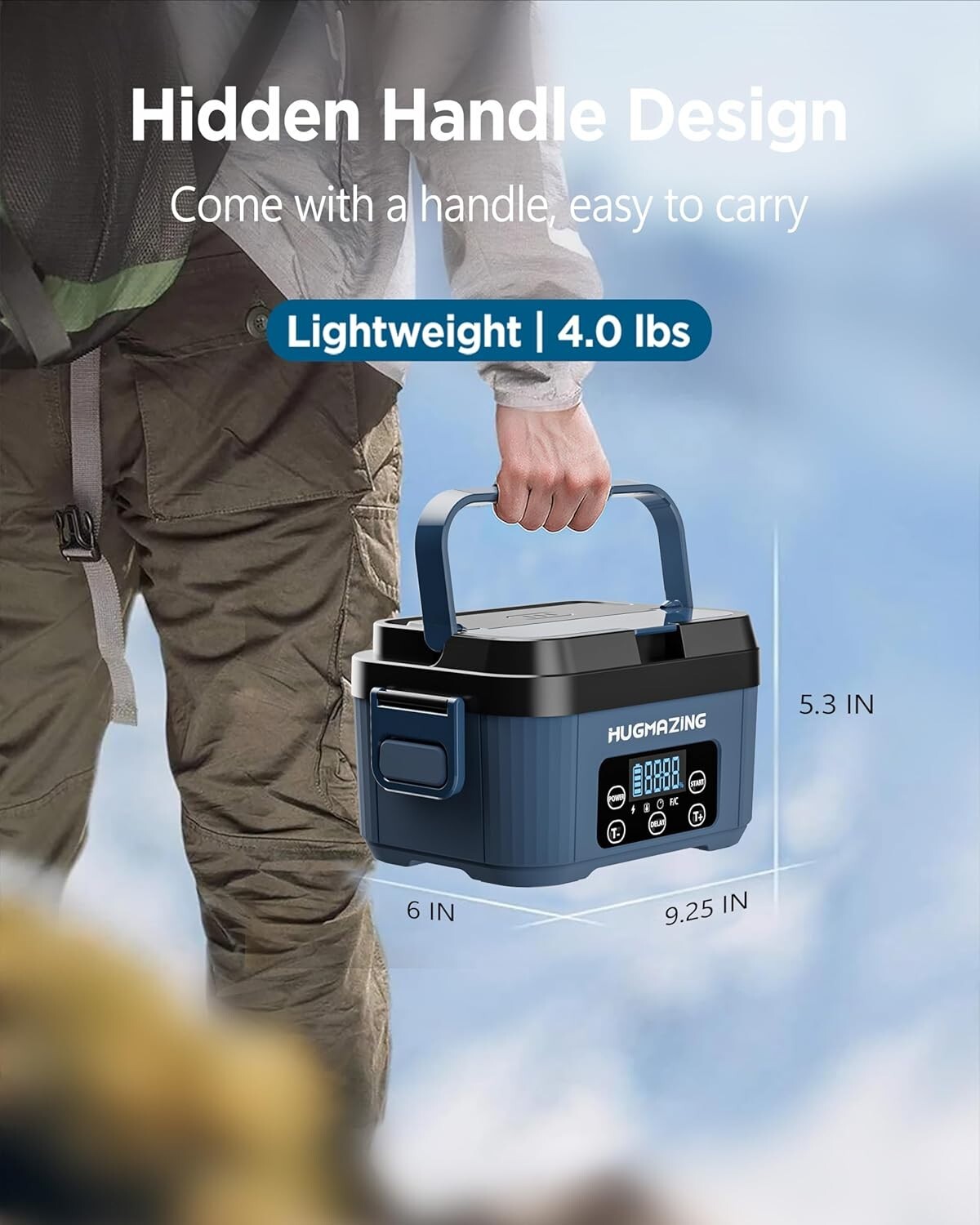 Reable Self-Heating Lunch Box with Adjustable Strap - Perfect for Men & Women