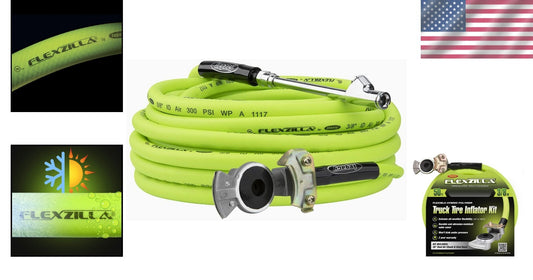 Professional-Grade Truck Tire Inflator Kit - Hybrid Hose, 50ft, Versatile