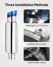 Load image into Gallery viewer, 2.25" Inlet Stainless Steel Exhaust Tip, 15" Length, Premium Sound Control