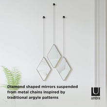 Load image into Gallery viewer, Stylish Black Metal Diamond-Shaped Mirrors Set - Inspired by Argyle Patterns