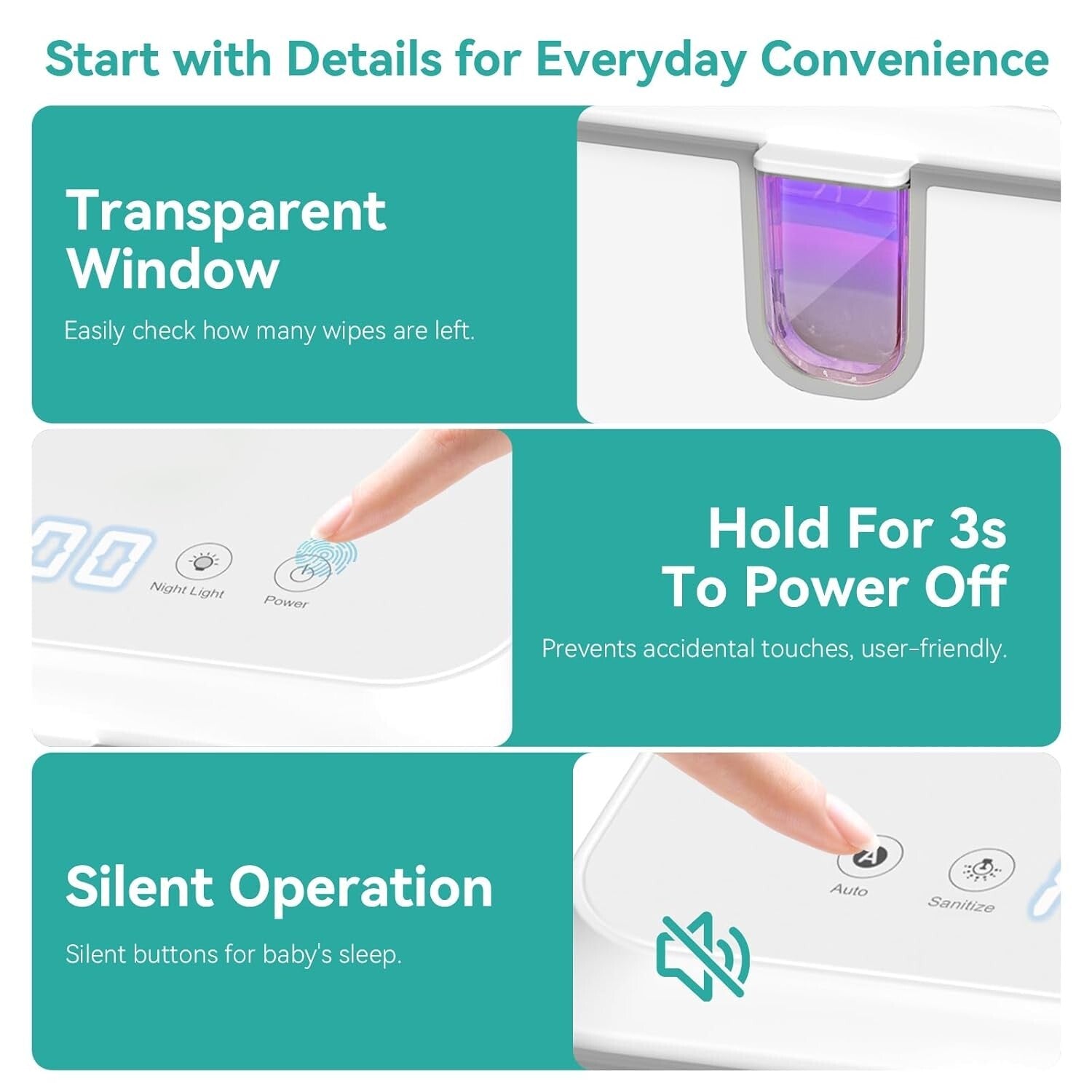 Diaper Wipe Warmer with Three Heating Modes - 100 Wipe Capacity & Easy Use