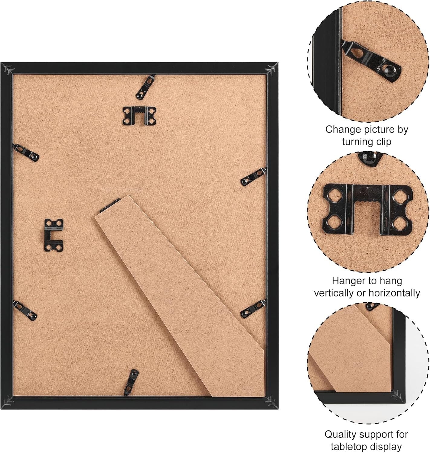 Stylish 11x14 Black Picture Frames - Perfect Gift for Loved Ones, 7-Pack