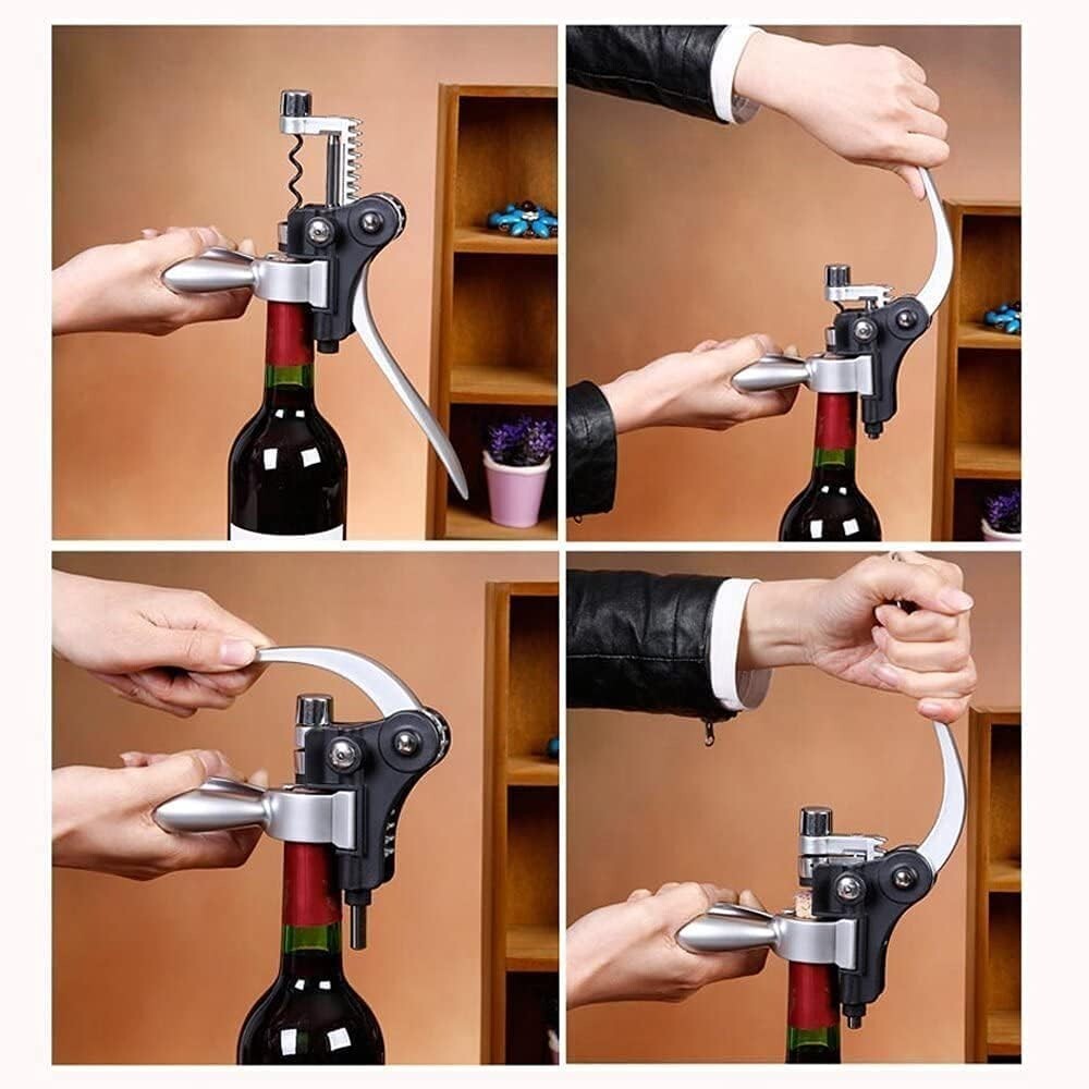 Elegant Wine Accessories Kit with Corkscrew, Foil Cutter & Wooden Gift Box