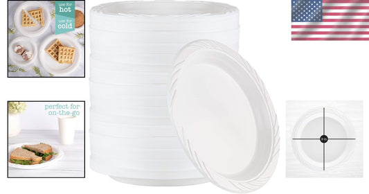 400 Count Glossy 9'' Plastic Dinner Plates - Ideal for Large Parties & Birthdays