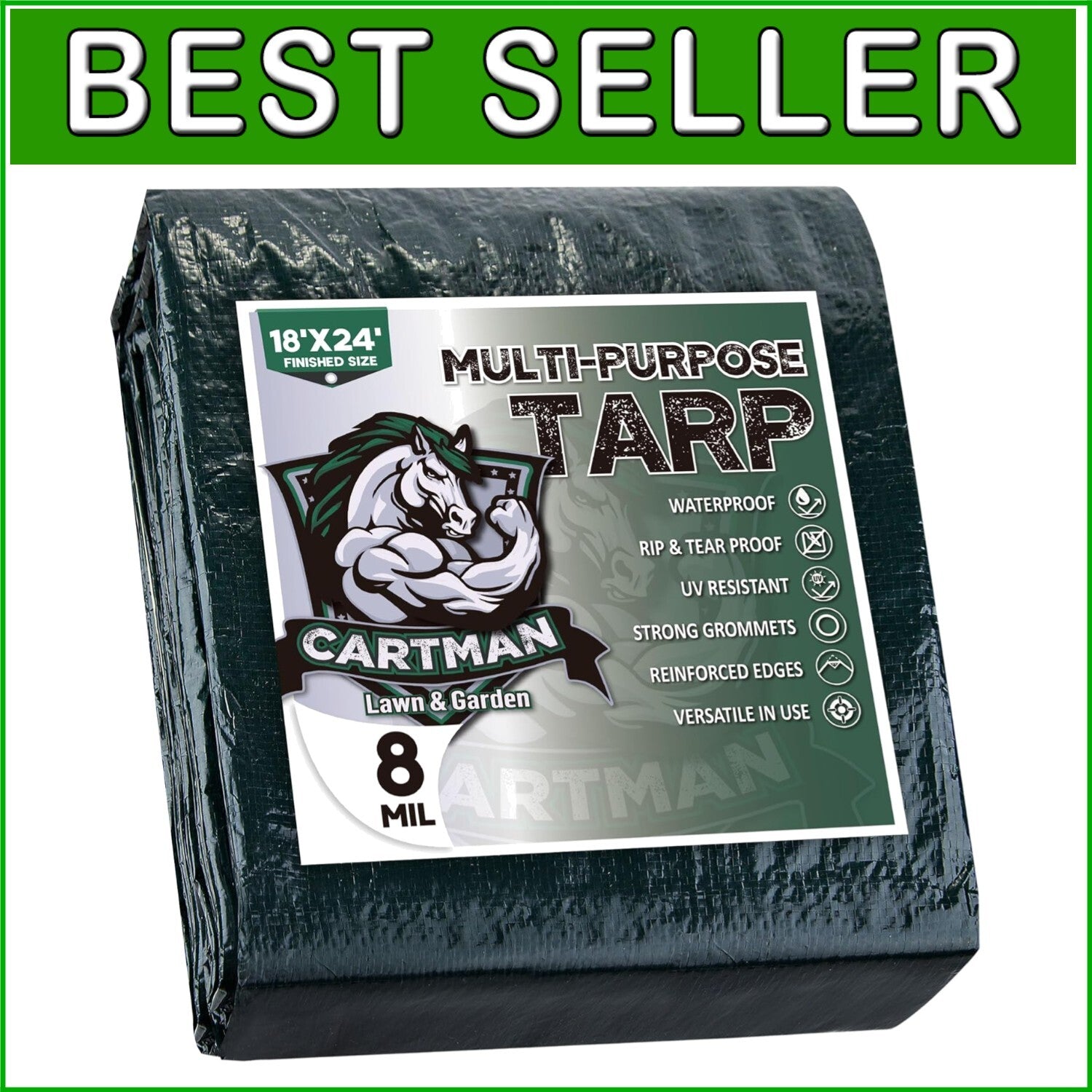 Economical Waterproof Emergency Tarp 18' x 24' - Perfect for Camping & Covering