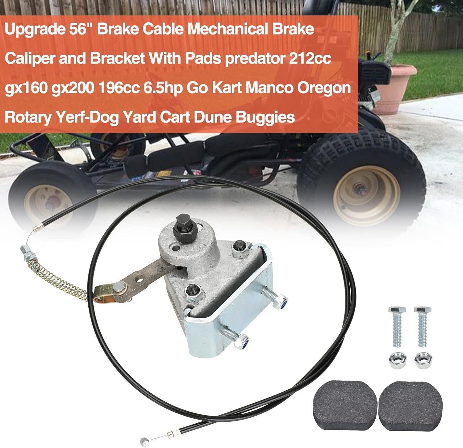 Upgrade Your Go Kart: Mechanical Brake Caliper & Cable Kit for Predator GX160