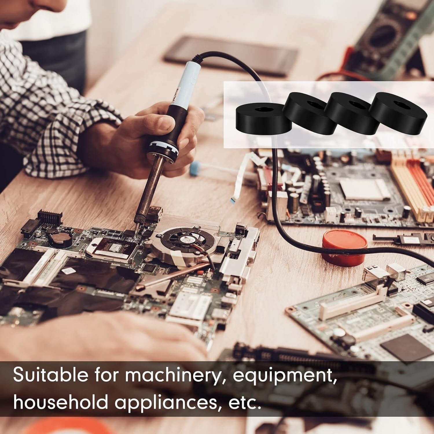 Versatile Rubber Spacer Washers 1 OD x 3/8 ID - Ideal for Home & Automotive