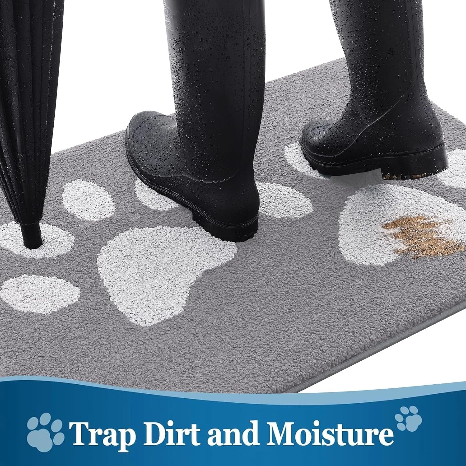 Absorbent Dog Door Mat for Muddy Paws - Non-Slip & Machine Washable 40x32
