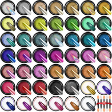 Load image into Gallery viewer, Nail Art Made Easy: 48 Color Chrome Powder Set with Applicators Included