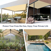 Load image into Gallery viewer, Versatile 8' x 8' Outdoor Shade Cloth with Easy Tie Installation - Wheat Color