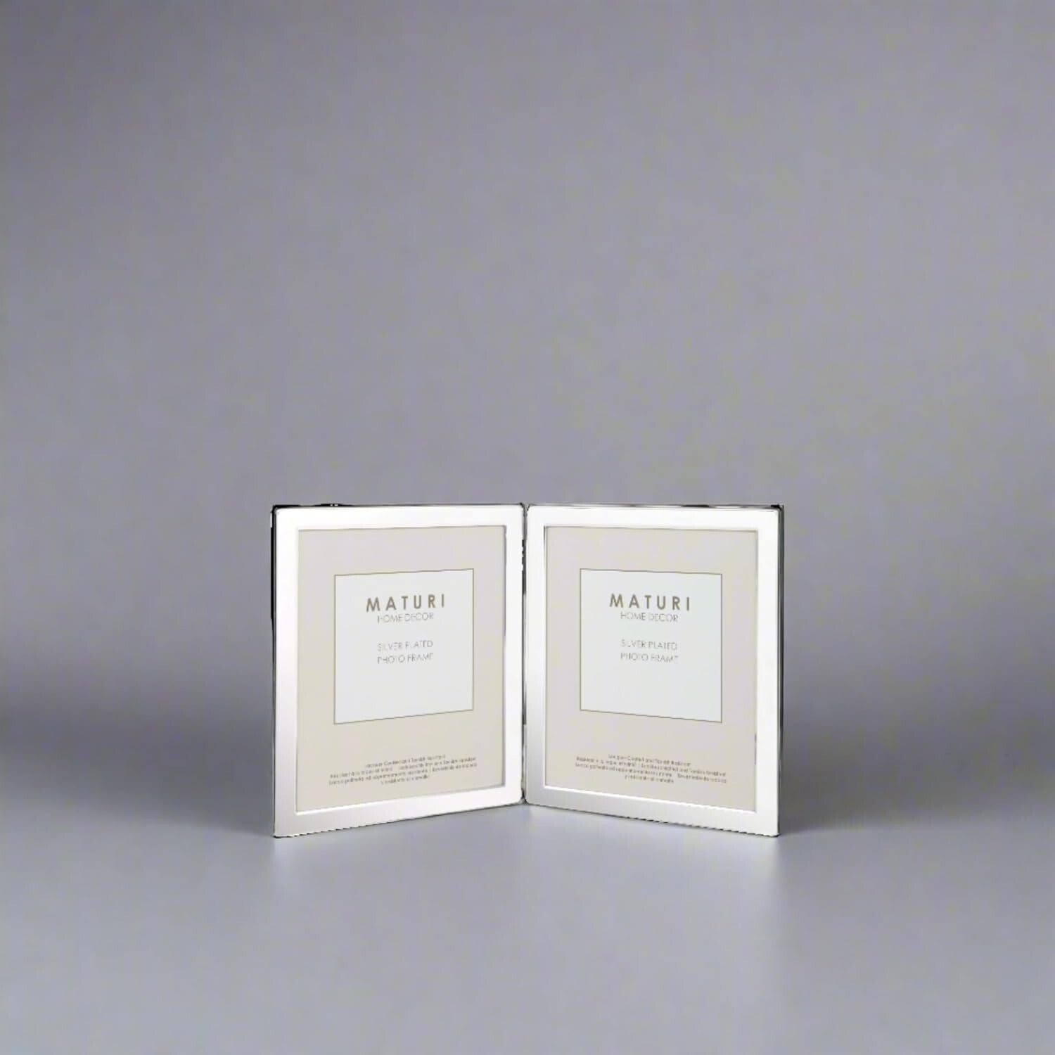 Velvet-Backed Silver Plated Double Picture Frame - 8 x 10, Ideal Gift Option