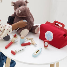 Load image into Gallery viewer, Vintage Style Kids Doctor's Bag with Wooden Medical Tools - Perfect for Playtime
