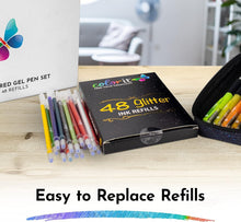 Load image into Gallery viewer, Artist-Approved 96 Gel Pens with 48 Glitter Refills for Colorful Creations
